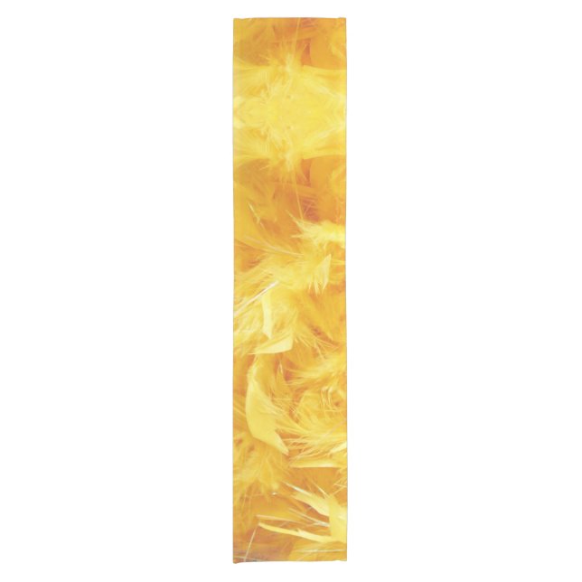 Bright Yellow Feathers Short Table Runner (Front)