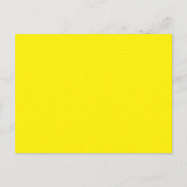 Bright Yellow #FFF3000, Banana Yellow Postcard (Front)