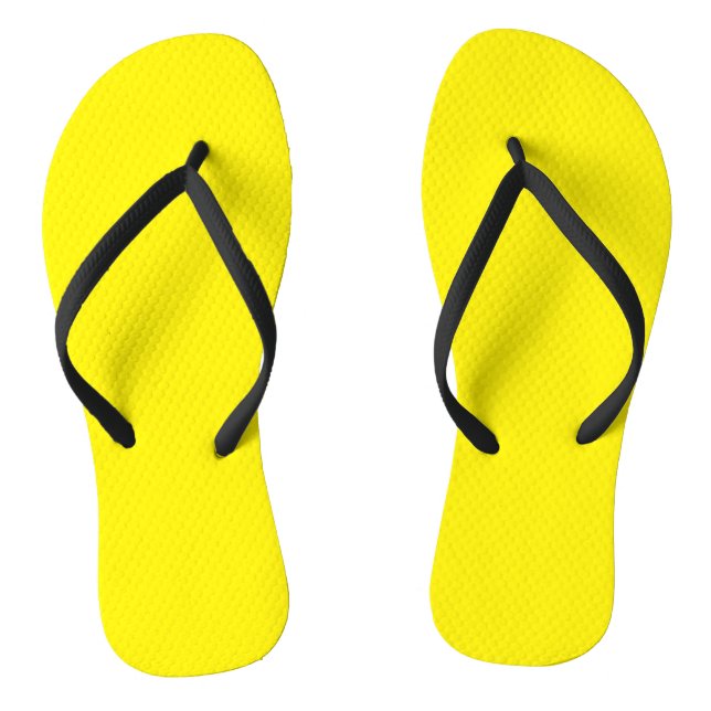 Bright Yellow #FFF3000, Banana Yellow Thongs (Footbed)