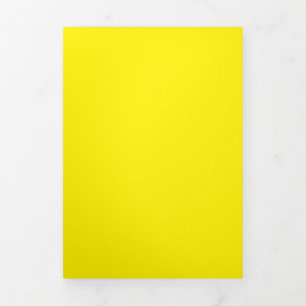 Bright Yellow #FFF3000, Banana Yellow Tri-Fold Holiday Card