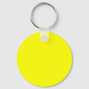 Bright Yellow FFFF00 Colour - Add Your Name Option Key Ring