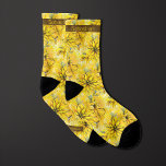 Bright Yellow Floral Monogram Socks<br><div class="desc">Radiate elegance with our Bright Yellow Floral Monogram Socks. The vibrant yellow floral pattern adds a touch of sophistication to your wedding attire. Complete your ensemble with our coordinating neck tie for a polished appearance.</div>