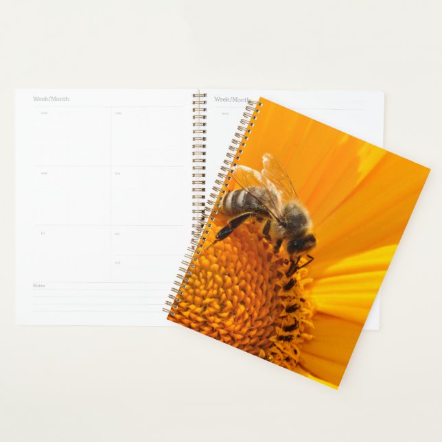 Bright Yellow Flower And Honey Bee Planner (Display)