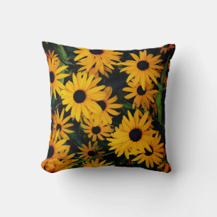 bright yellow flower garden nature photography cushion