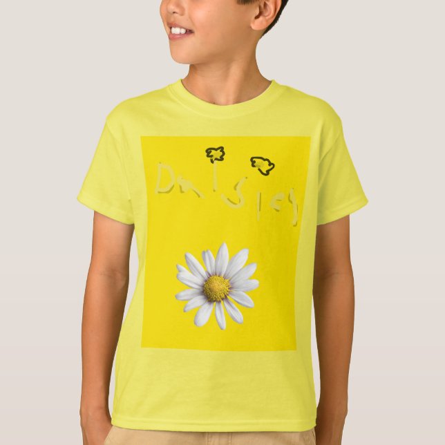 Bright Yellow Flower Kids Daisy T-Shirt (Front)