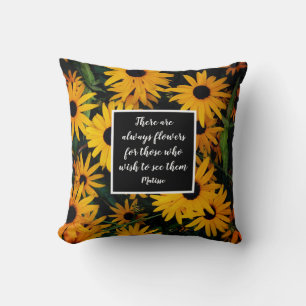 bright yellow flower photo Matisse quote  Cushion