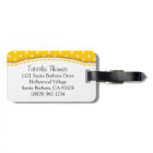 Bright yellow flower polka dots named luggage tag