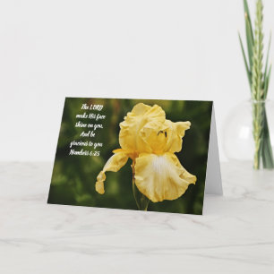Bright Yellow Flower Scripture Card Numbers 6:25