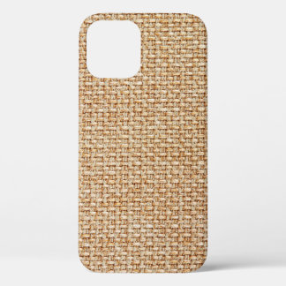 Bright yellow gingham fabric texture. iPhone 12 case