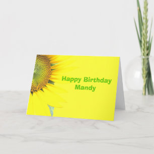 Bright Yellow Girls Birthday Custom Greeting Card