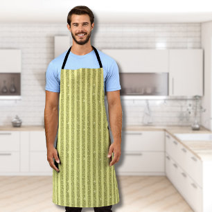 Bright Yellow Glitter Style Vertical Stripes Apron
