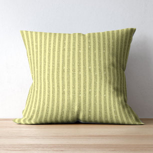 Bright Yellow Glitter Style Vertical Stripes Cushion