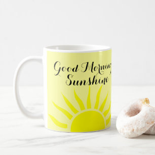 Bright Yellow "Good Morning Sunshine"   Yellow Sun Coffee Mug