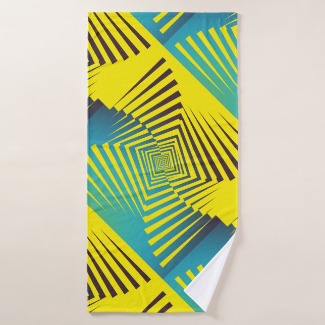 Bright Yellow Green Abstract Jungle Style Pattern Bath Towel (Bath Towel)