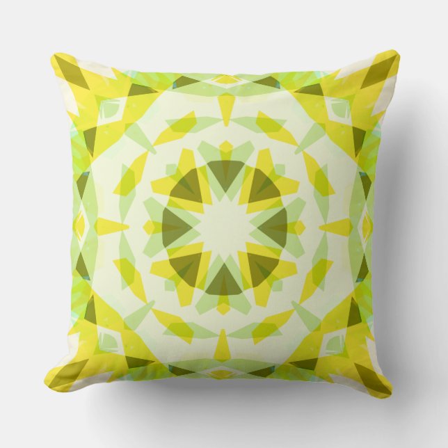 Bright Yellow Green Magic Star Summer Baby Nursery Cushion (Front)