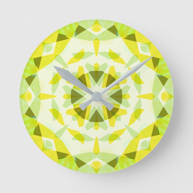 Bright Yellow Green Magic Star Summer Baby Nursery Round Clock (Front)
