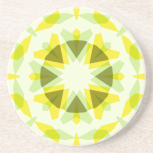 Bright Yellow Green Star Dopamine Decor Kitsch Art Coaster
