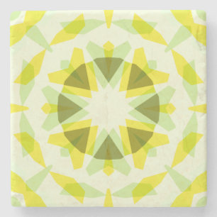 Bright Yellow Green Star Dopamine Decor Kitsch Art Stone Coaster