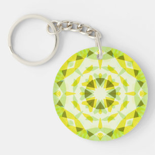 Bright Yellow Green Summer Star Dopamine Decor Art Key Ring