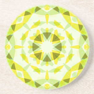 Bright Yellow Green Summer Star Dopamine Decor Coaster