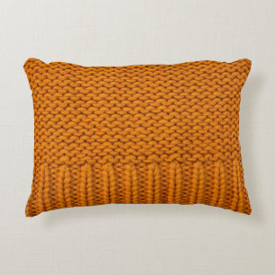 Bright yellow: handmade knitted texture. decorative cushion