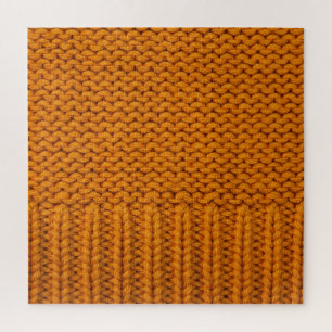 Bright yellow: handmade knitted texture. jigsaw puzzle