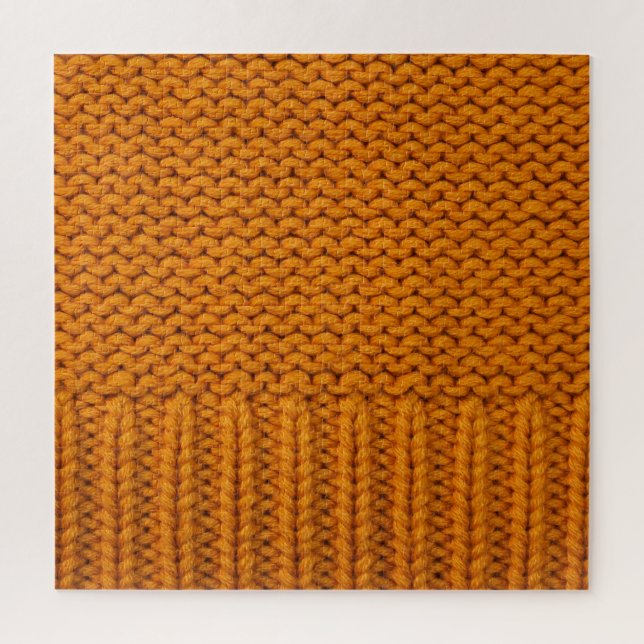 Bright yellow: handmade knitted texture. jigsaw puzzle (Vertical)