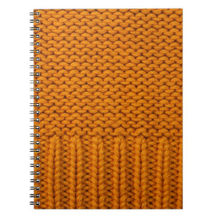 Bright yellow: handmade knitted texture. notebook