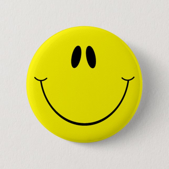 Bright Yellow Happy Smiling Face  6 Cm Round Badge (Front)