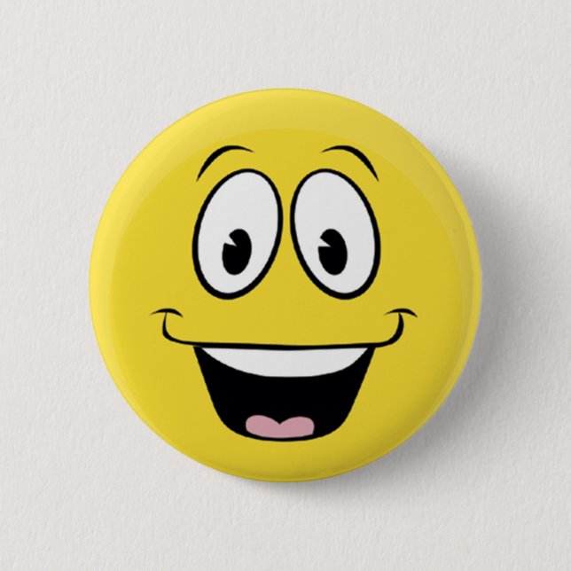 Bright Yellow Happy Smiling Face  6 Cm Round Badge (Front)