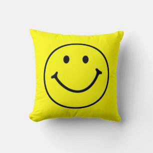 Bright Yellow Happy Smiling Face  Cushion