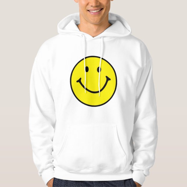 Bright Yellow Happy Smiling Face  Hoodie (Front)