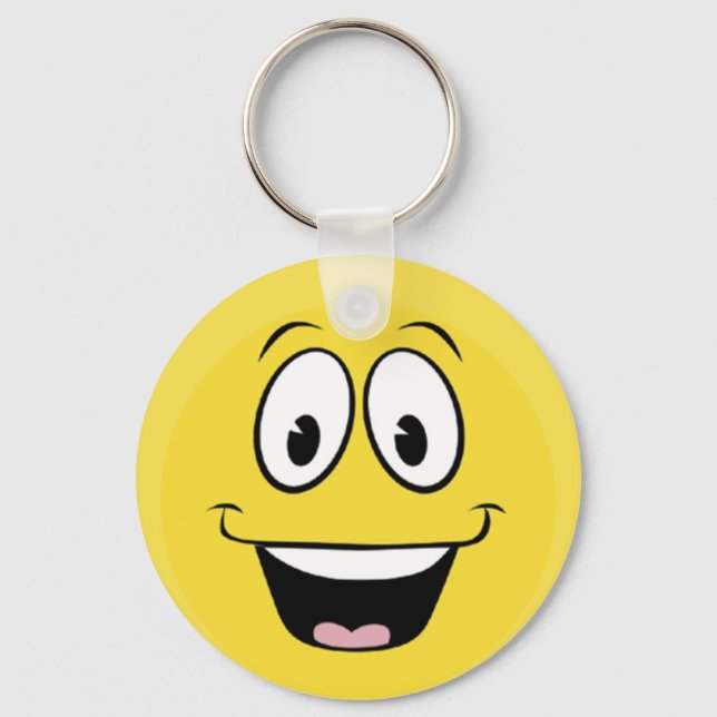 Bright Yellow Happy Smiling Face  Key Ring (Front)