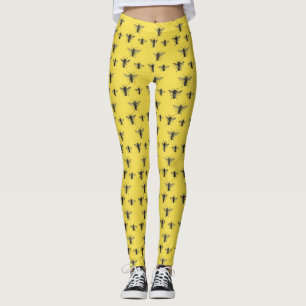 Bright Yellow Honey Bee Leggings