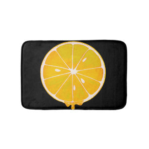 BRIGHT yellow lemon bath mat
