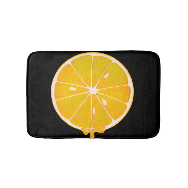 BRIGHT yellow lemon bath mat (Front)