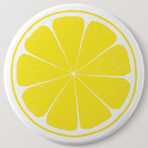 Bright Yellow Lemon Citrus Fruit Slice Design 6 Cm Round Badge