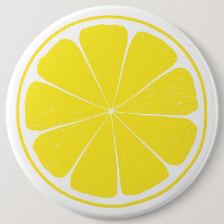 Bright Yellow Lemon Citrus Fruit Slice Design 6 Cm Round Badge