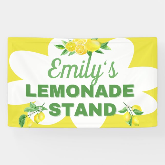 Bright Yellow Lemonade Stand  Banner (Horizontal)