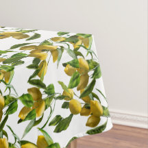 Bright Yellow Lemons and Green Leaves
