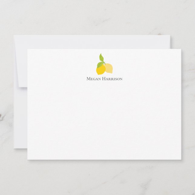 Bright Yellow Lemons Icon Flat Note Card (Front)