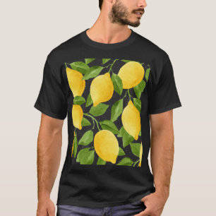 Bright Yellow Lemons Watercolor Seamless T-Shirt