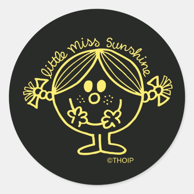 Bright Yellow Little Miss Sunshine Classic Round Sticker (Front)