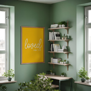 Bright Yellow Love Faith Quote minimalist Poster