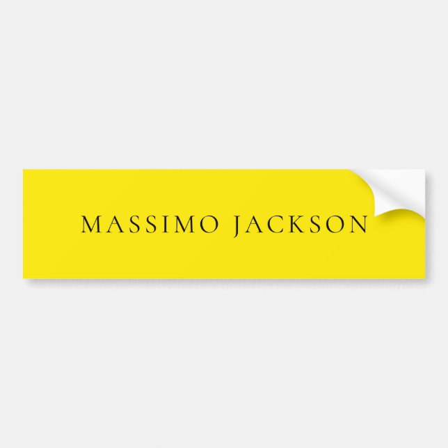 Bright Yellow Minimalist Plain Modern Aesthetic Bumper Sticker (Front)