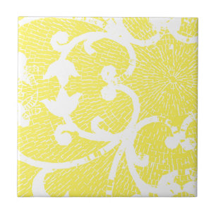 BRIGHT YELLOW MOSAIC CERAMIC TILE
