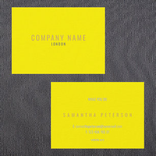 Bright yellow neon and gold business card