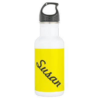 Bright Yellow Neon Trendy Monogram 532 Ml Water Bottle