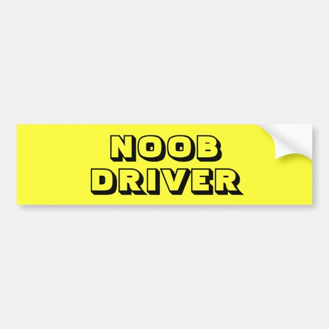 Bright Yellow New - NOOB - Driver Bumper Sticker (Front)
