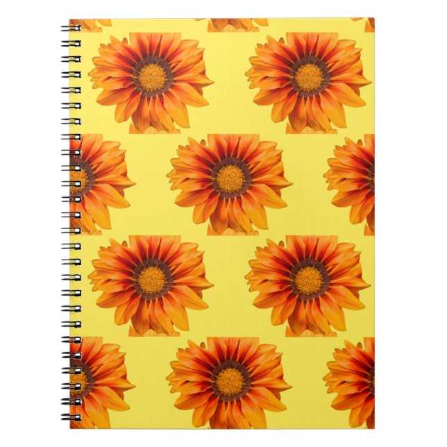 Bright Yellow Orange Gradient Flower Cutout Notebook (Front)